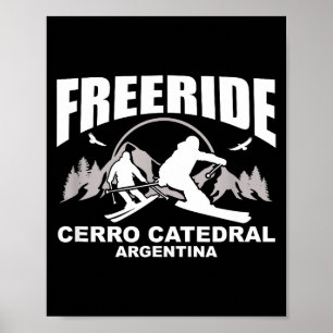 Poster Ski freeride cerro catedral argentine 