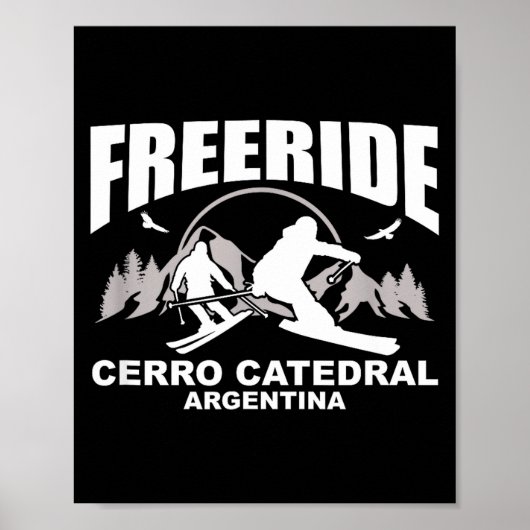 Poster Ski freeride cerro catedral argentine (Devant)