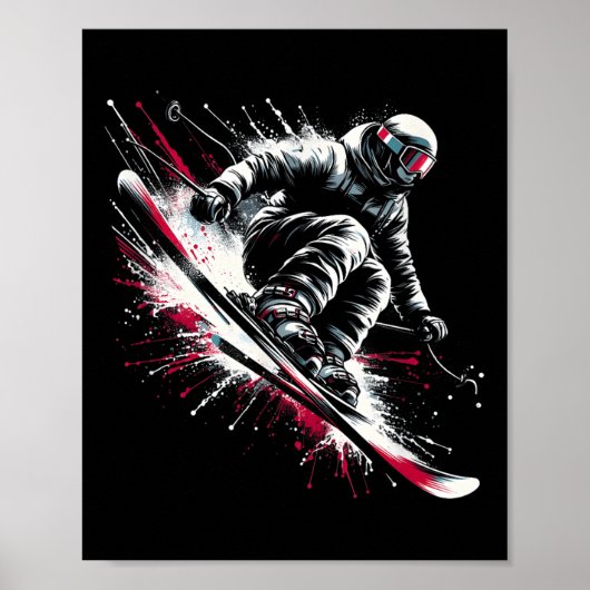 Poster Ski Freeski Ski Freeski Hiver Extreme Sports (Devant)