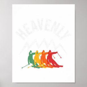 Poster Ski Heavened California Retro Skiing Lake Tahoe Ca
