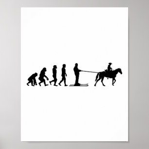 Poster Ski hivernal Cheval Ski hivernal Ski Saut Sport