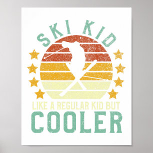 Poster Ski Kids Drôle Jeune Skieur Vintage Et Aimer Ski