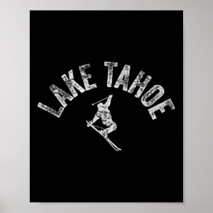 Poster Ski Lake Tahoe Ca Ski alpin Ski vintage Tahoe Ca