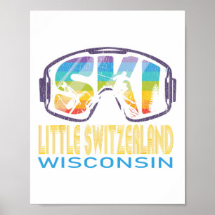 Poster Ski Little Switzerland Wisconsin Vacances ski