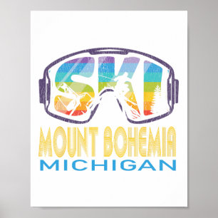 Poster Ski Mont Bohemia Michigan Vacances de ski