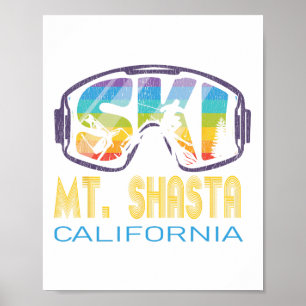 Poster Ski Mont Shasta Californie Vacances ski
