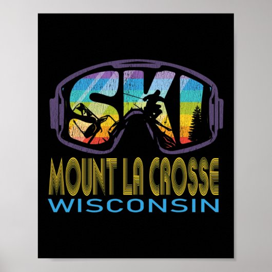Poster Ski Mount La Crosse Wisconsin Skiing Vacation (Devant)