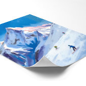 Poster Ski Mountain Slopes Winter Watercolor (Coin)