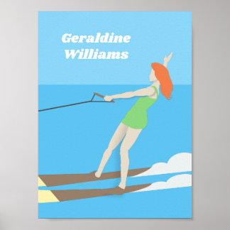 Poster Ski nautique de style vintage