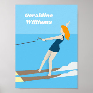 Poster Ski nautique de style vintage