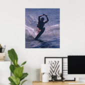 Poster Ski nautique — En bleu (Bureau à domicile)