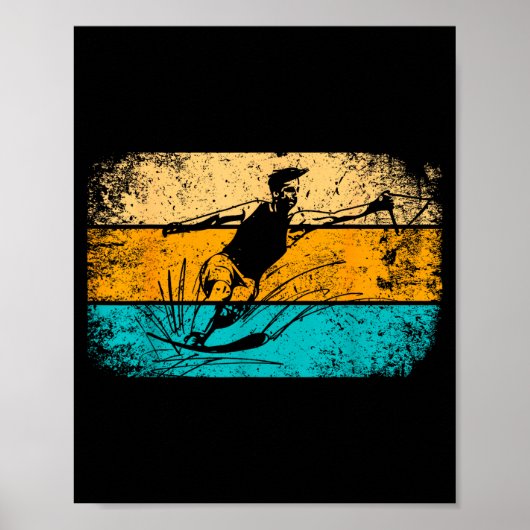 Poster Ski nautique rétro vintage (Devant)