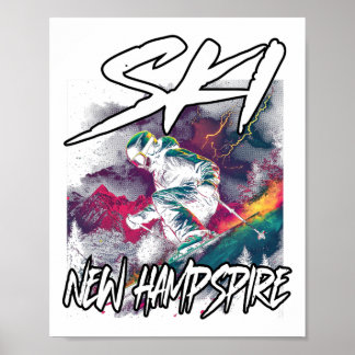 Poster Ski New Hampshire Downhill Skiing Adventure Nh Usa