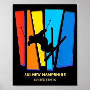 Poster Ski new hampshire etats-unis ski skieur