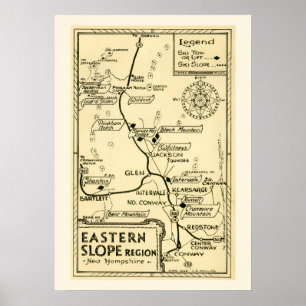 Poster Ski New Hampshire - Versant Est
