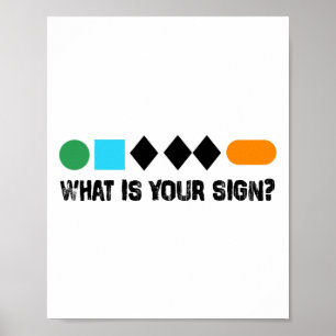Poster Ski Quel Est Votre Signe Drôle Skieur Hommes Planc