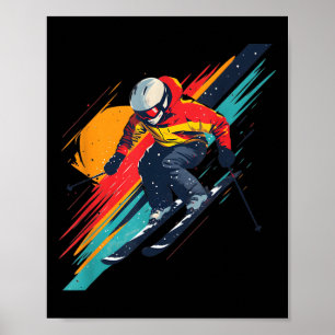 Poster Ski Racer vintage Design - Rétro, Vibrant Ski A