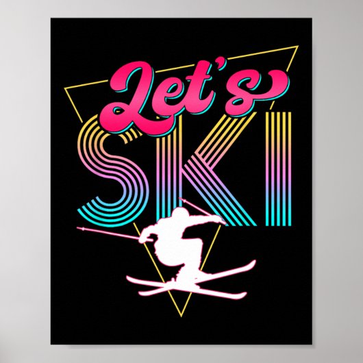 Poster Ski Retro 80s Skiing Party Outfit 90s Skier (Devant)