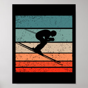 Poster Ski rétro de style vintage