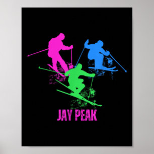 Poster Ski Retro Jay Peak Vermont Skier 90s
