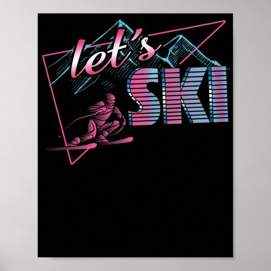 Poster Ski Retro Vintage 80s Ski Outfit 90s (Devant)