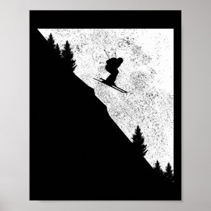 Poster Ski Ski alpin Freeski Sports d'hiver Skieurs