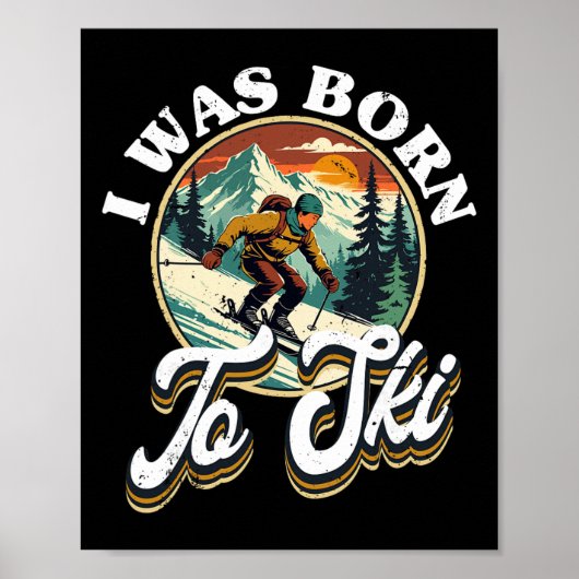 Poster Ski Skiing Winter Sport  (Devant)