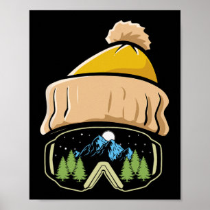 Poster Ski Sports D'Hiver Casquette Snowboard Goggles Sno