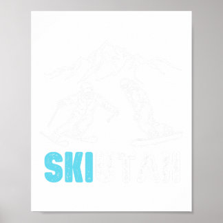 Poster Ski Utah Ski Vacances Souvenir de snowboard