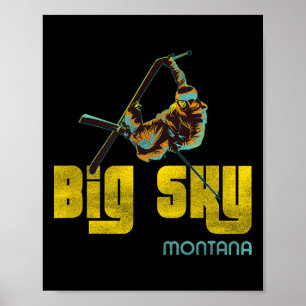 Poster Ski vintage à Big Sky Montana