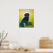 poster ski vintage, Davos (Cuisine)
