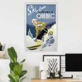 Poster Ski vintage Québec (Bureau à domicile)