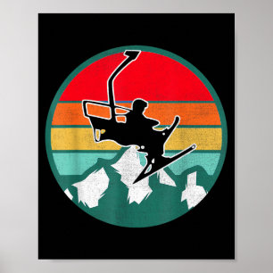 Poster Ski vintage rétro neige