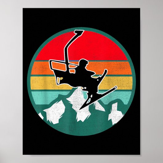 Poster Ski vintage rétro neige (Devant)