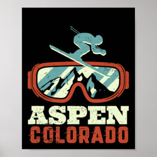 Poster Ski vintage Retro Snowboard Aspen Colorado M