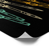 Poster Ski Vintage Ski Rétro (Coin)