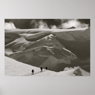Poster Skiant dans la chaîne d'Alaska, Denali