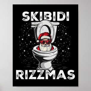 Poster Skibidi Rizzmas Drôle de Père Noël de Toilette Élé