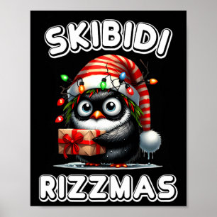 Poster Skibidi Rizzmas Drôle Gen Alpha Argot Noël Pe