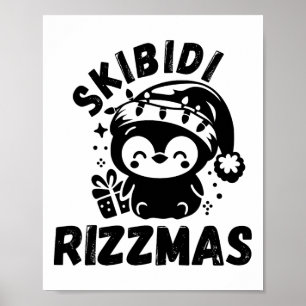 Poster Skibidi Rizzmas Drôle Gen Alpha Argot Noël Pe