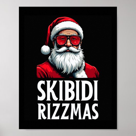 Poster Skibidi Rizzmas Joyeux Noël Père Noël (Devant)