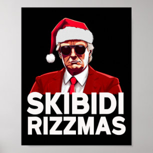 Poster Skibidi Rizzmas Noël Trump Père Noël Pajama Rizz