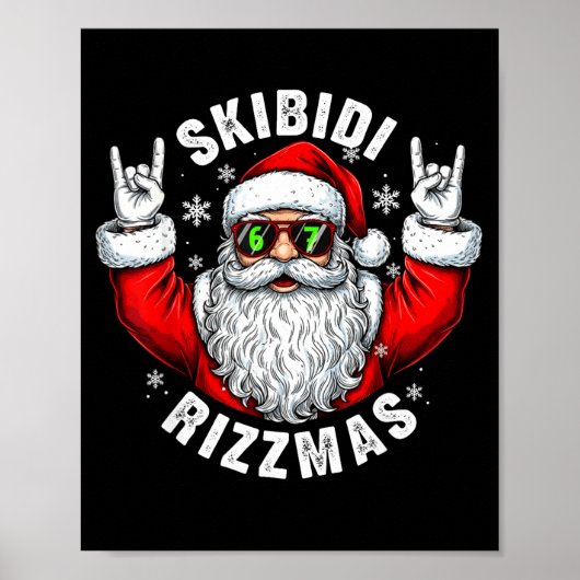 Poster Skibidi Rizzmas Santa Sungles Funny Christmas Men  (Devant)