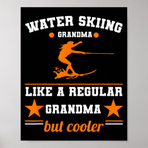 Poster skier aquatique grand-mère femmes amoureux des vag