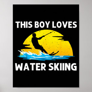 Poster Skier dans l'eau cool pour garçons filles sports d