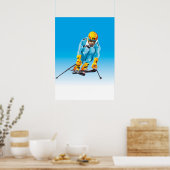 Poster Skier de descente Jumping Sport d'hiver (Cuisine)