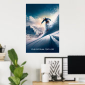 Poster Skier de montagne de texte personnalisé (Bureau à domicile)