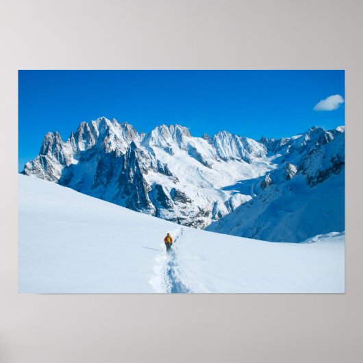 Poster Skier sur Snowy Mountain Vista (Devant)