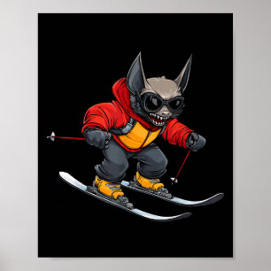 Poster Skieur Chauve-Souris 