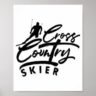 Poster Skieur de ski de fond xc ski sports d'hiver